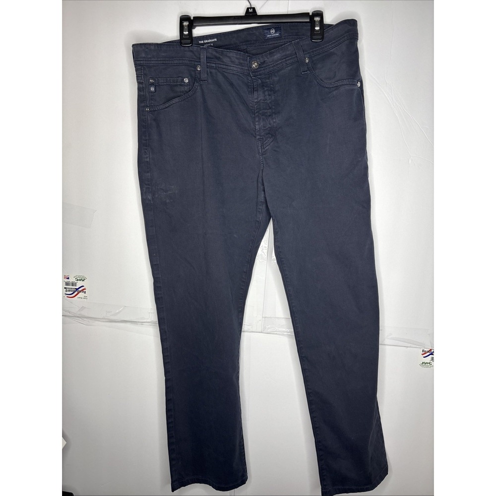 AG Denim Men's The‎ Graduate Tailored Slim Straight Blue Sateen Jeans 36x32
